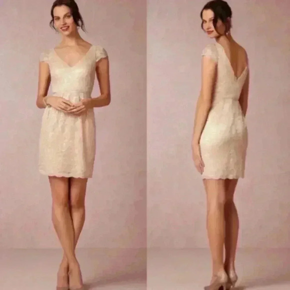 Jenny Yoo Collection Anthropologie Bhldn Beckett Lace Mini Dress size 4 NWOT - Picture 1 of 8